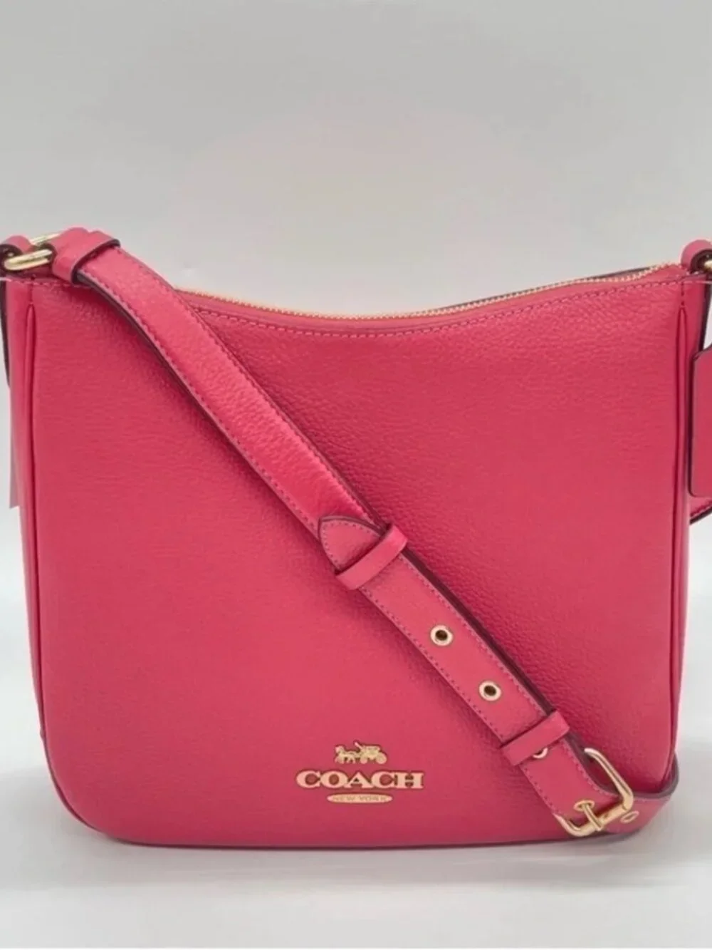 Coach Ellie Strawberry/Pink Leather Shoulder Bag Purse